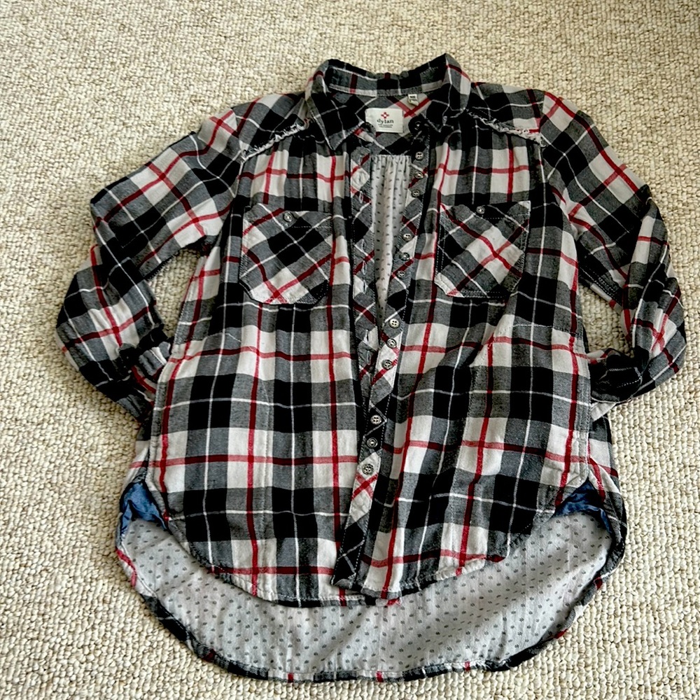Dylan Plaid Button Down Shirt Jacket - image 1